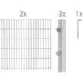 Alberts Komplettset Doppelstabmattenzaun, Feuerverzinkt, Mattenbreite 2 m, 160 cm hoch, 4 m lang