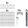 Alberts Komplettset Doppelstabmatte mit Dekorstreifen Nexus, Anthrazit, Länge 16 m, Höhe 1 m, Set