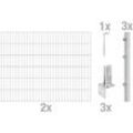 Alberts Komplettset Doppelstabmattenzaun Fvz L-Pfostenträger, 2m Matten, Höhe 80-120 cm Länge 4-30 m
