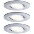Paulmann Calla Flache LED Einbauleuchte, IP65, runde Einbaustrahler, Neutral, 3er-Set, Chrom matt