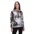 Strickpullover BETTY BARCLAY "Betty Barclay Feinstrickpullover mit Print", Damen, Gr. 38, braun (nature, schwarz), Strick, Obermaterial: 50% Polyester, 45% Viskose, 5% Polyester metallisiert., casual, gerade lang, Rundhals, Langarm, Pullover, Druck
