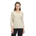Strickpullover BETTY BARCLAY "Betty Barclay Feinstrickpullover mit Lurexfaden", Damen, Gr. 44, beige (powder sand), Strick, Obermaterial: 50% Baumwolle, 34% Modal, 16% Polyamid., festlich, normal normal, asymmetrischer Ausschnitt, 3/4-Ärmel, Pullover, Glitzer