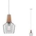 Paulmann Pendelleuchte Neordic Yva, Ø 145 mm, 1-flammig, Glas, Holz, E27, max 20 W