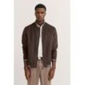 Blouson BUGATTI, Herren, Gr. 48, 90, braun, 100% Polyester, unifarben, casual, regular fit, Langarm Rippbündchen, Jacken, aus wasserabweisendem Velourleder