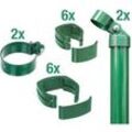 Alberts Zaunanschluss-Set für Gartentore Fix-Clip Pro, Einbetonieren, Grün & Anthrazit, 80 - 150 cm
