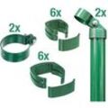 Alberts Zaunanschluss-Set für Gartentore Fix-Clip Pro, Einbetonieren, Grün & Anthrazit, 80 - 150 cm