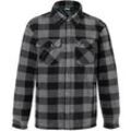 KÜBLER PULSE Handcraft Thermohemd mit Karomuster, Polarfleece, Anthrazit-Schwarz, Größe M