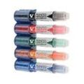 Whiteboardmarker PILOT V-Board Master, nachfüllbar, Tintenstandanzeige, Keilspitze, farbsortiert, 5er Set inkl. magnetischem Stiftehalter