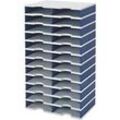 styro® Sortierstation styrodoc Standard SET, DIN C4, 12 Etagen/2-reihig/24 Fächer, grau/blau