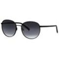 Sonnenbrille MARC O'POLO "505115", Damen, schwarz (schwarz matt), metallic, klassisch, Brillen, Form rund, Logoschriftzug auf Bügel und Glas, Polyamid UV 400