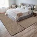 Hochflor-Bettumrandung "My Shaggy", beige, H:37mm, Obermaterial: 100% Polypropylen, MYFLAIR MÖBEL & ACCESSOIRES, Bettumrandung, Shaggy, Uni-Farben, leicht glänzend, extra flauschig, Läufer-Set
