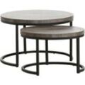 Couchtisch OMG DESIGN "Rutger", beige (natur, schwarz, natur), B:52cm H:43cm T:71cm, Tische, im 2er Set, variabel stellbar