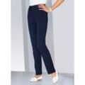 Stretch-Hose CLASSIC BASICS, Damen, Gr. 36, Normalgrößen, blau (marine), 64% Polyester, 34% Viskose, 2% Elasthan, unifarben, lang, Hosen