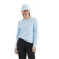 Strickpullover MARC O'POLO "aus softem Organic Cotton", Damen, Gr. L, smooth sky, Obermaterial: 100% Baumwolle, unifarben, casual, U-Boot-Ausschnitt, Langarm, Pullover