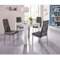 Essgruppe INOSIGN, grau (weiß, anthrazit), B:80cm, Sitzmöbel-Sets, Tischgruppe für kleine Räume