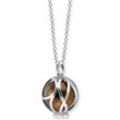 Kette mit Anhänger ENGELSRUFER "Powerful Stone Tigerauge, ERN-HEALPARA-TE-XS" Gr. XS, braun (silberfarben, braun), Halsketten, Damen, XS, Silber 925 (Sterlingsilber), L: 50cm, mit Tigerauge