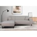 Ecksofa HOME AFFAIRE "ARROS L-Form mit Wellenunterfederung, Maße B/T/H: 235/163/81 cm", beige, B:235cm H:81cm T:163cm, 100% Polyester, Sofas, incl. Zierkissen, mit Recamiere rechts/links bestellbar, auch in Cord