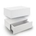 Juskys Wandregal Nachttisch hängend 2er Set Holz 46x30x15 cm - 1 Schublade Nachtkommode Weiß