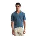 Polokragenpullover MARC O'POLO "aus Bio-Baumwolle und Leinen", Herren, Gr. L, grau (storm), Obermaterial: 85% Baumwolle, 15% Leinen, unifarben, casual, Rundhals, Kurzarm, Pullover