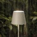 LED-Akkutischlampe Nuindie, USB-C, beige, IP54, dimmbar