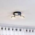 Lindby LED-Deckenleuchte Manel, schwarz, Eisen, Ø 22 cm