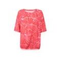 Shirtbluse LIEBLINGSSTÜCK "ErelahL", Damen, Gr. 36, rot (bright rot), Web, Obermaterial: 100% Viskose, gemustert, mehrfarbig, modisch, Basic, Rundhals, Kurzarm Raglanärmel, Blusen, mit allover Print