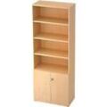 Regalschrank TOPAS LINE, 4 OH Regal/2 OH Türen, Ahorn/Ahorn