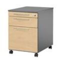 Schäfer Shop Select Rollcontainer Start Off 126, Utensilien-, Hängeregisterauszug, Schublade, abschließbar, B 432 x T 580 x H 595 mm, graphit/ahorn