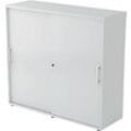 Schiebetürenschrank, 3 OH, B 1200 x T 400 x H 1100 mm, lichtgrau