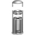 Sicherheitsascher/Abfallbehälter tec-art E + Wetterschutzhaube, GRATIS