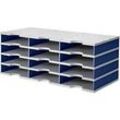 styro® Sortierstation styrodoc Standard, DIN C4, 4 Etagen/3-reihig/12 Fächer, grau/blau