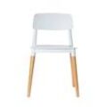 Stuhl Paperflow Glamwood, Massivholz, PP-Sitz, weiß, 2er-Set