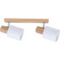 SPOT LIGHT Deckenleuchte "TREEHOUSE", weiß (eichefarben, chromfarben, weiß), Ø 10cm H: 10cm, Lampen, Naturprodukt aus Eichenholz, Mit flexiblem Spotkopf, Schirm aus Stoff, Deckenspot Deckenstrahler