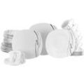 Kombiservice CREATABLE "Amelie Piazza, Kombi-Service 30-tlg", weiß, 30 tlg., Porzellan, Geschirr-Sets, Elegant, Schwungvoller Liniendekor