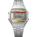 Chronograph CASIO VINTAGE, silber (beige, rot, silberfarben), Armbanduhren, Damen, Quarzuhr, Armbanduhr,Damenuhr, Herrenuhr, Digitaluhr, Edelstahlarmband