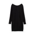 TOM TAILOR Damen Strickkleid mit U-Boot-Ausschnitt, schwarz, Uni, Gr. 40