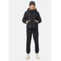 Steppjacke NAVAHOO "Eisbällchen", Damen, Gr. L (40), schwarz, Oberstoff: 100% Polyester, Futter: 100% Polyester, Wattierung: 100% Polyester, Ärmelfutter: 100% Polyester, modisch, figurumspielend hüftbedeckend, hoch geschlossener Ausschnitt, Langarm Ärmel ohne Ärmelschlitz elastischer Bund mit Windstopper,mit innenliegendem Gummizug, Jacken, stylische Damen Winterjacke mit Kapuze