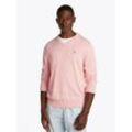 Strickpullover TOMMY HILFIGER "ESSENTIAL COTTON V NECK", Herren, Gr. XL, rosa (pink shade heather), Strick, Obermaterial: 100% Baumwolle, meliert, casual, V-Ausschnitt, Langarm Rippbündchen, Pullover