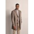 Kurzmantel BUGATTI, Herren, Gr. 48, beige, 60% Wolle, 35% Polyester, 5% sonstige Faser, unifarben, elegant, slim fit, Langarm gerader Abschluss, Mäntel, mit Reverskragen