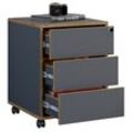 Container VCM "Holz Rollcontainer Bürocontainer Salia 3 Schublade" Gr. 42, grau (anthrazit), B:42cm H:50cm T:45cm, Obermaterial: 100% Holz Wood., Schränke, Rollcontainer