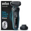 Elektrorasierer BRAUN "Series 5 51-M1200s", grün (mintgrün), ElektrorasiererB:6,5cm H:16,5cm T:6cm, EasyClean, Wet&Dry, B:6,5cm H:16,5cm T:6cm