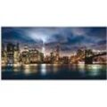 Wandbild ARTLAND "Sonnenaufgang über Manhattan", blau (farbe bild(er): blau), B:100cm H:50cm, Bilder, als Alubild, Outdoorbild, Leinwandbild in verschied. Größen
