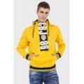 Kapuzenpullover CIPO & BAXX "Sweatshirts", Herren, Gr. L, gelb, 70% Baumwolle;30% Polyester, bedruckt, casual, regular fit, Langarm, Pullover, mit Markenprint