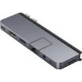 HYPER Adapter "HyperDrive DUO PRO 7-in-2 USB-C Hub", grau, B:12cm H:4cm T:1,11cm, Adapter