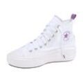 Plateausneaker CONVERSE "CHUCK TAYLOR ALL STAR MOVE CANVAS PLATFORM HI", Gr. 38,5, weiß, Textil, sportlich, Schuhe