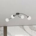 Deckenlampe Vibra, opal/schwarz, Länge 110 cm, Glas, 4-flg.