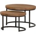 Couchtisch OMG DESIGN "Rutger", old teak, schwarz, old teak, B:52cm H:43cm T:71cm, Tische, im 2er Set, variabel stellbar