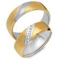 Eheringe 333er Gelb- Weissgold 18 Diamanten