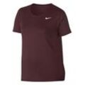 Nike Funktionsshirt »W NP TOP SS ALL OVER MESH EXT PLUS SIZE«, weinrot, Gr.XL