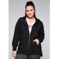 Trainingsjacke mit Kapuze, aus Sweat, schwarz, Gr.44/46